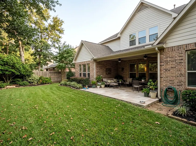 500 sq ft Limestone Mature planting Modern landscaping