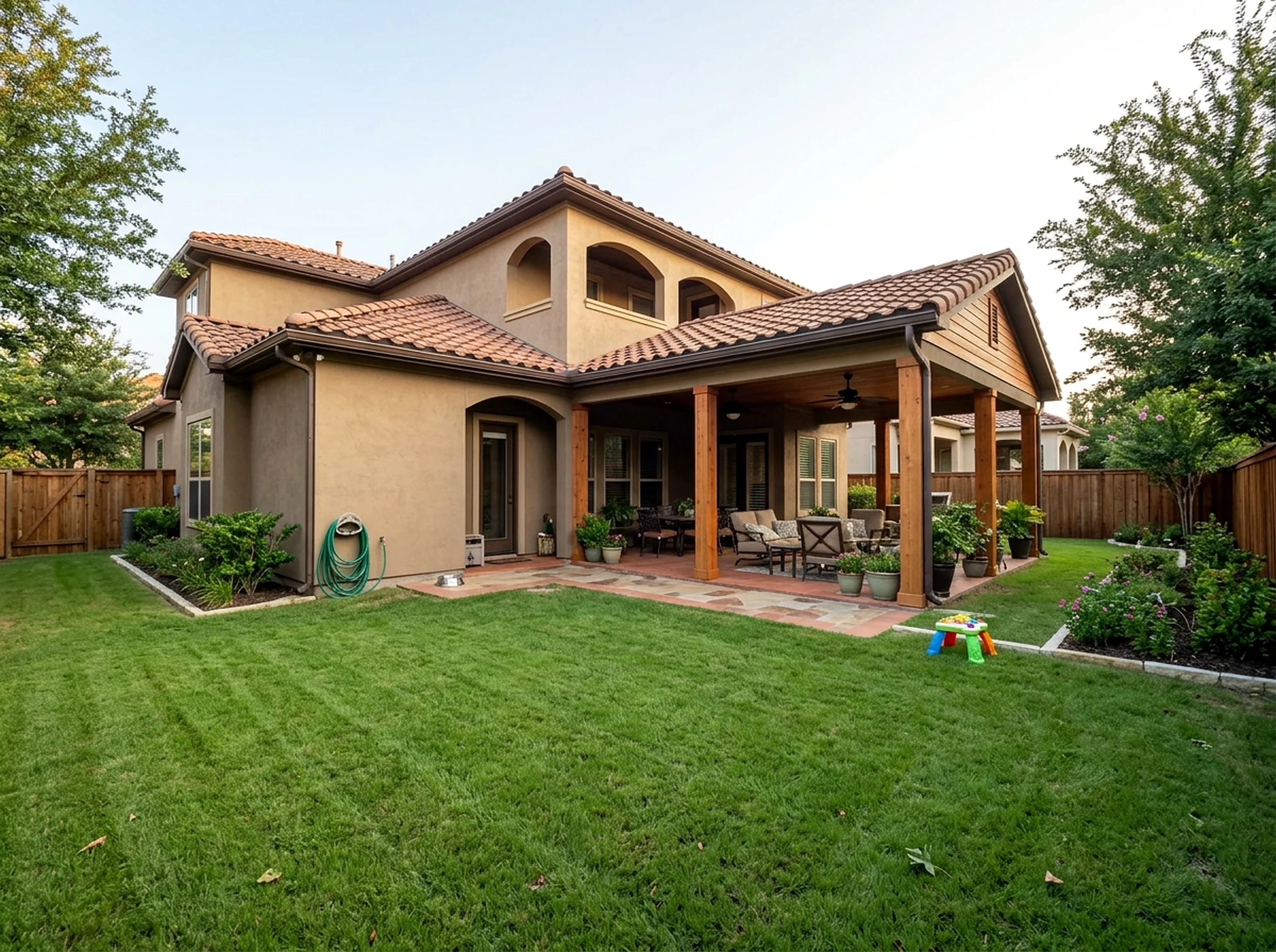 2000 sq ft Natural cedar New planting Mediterranean landscaping