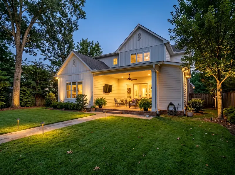 4 zones White Path and accent Modern Farmhouse outdoor lighting