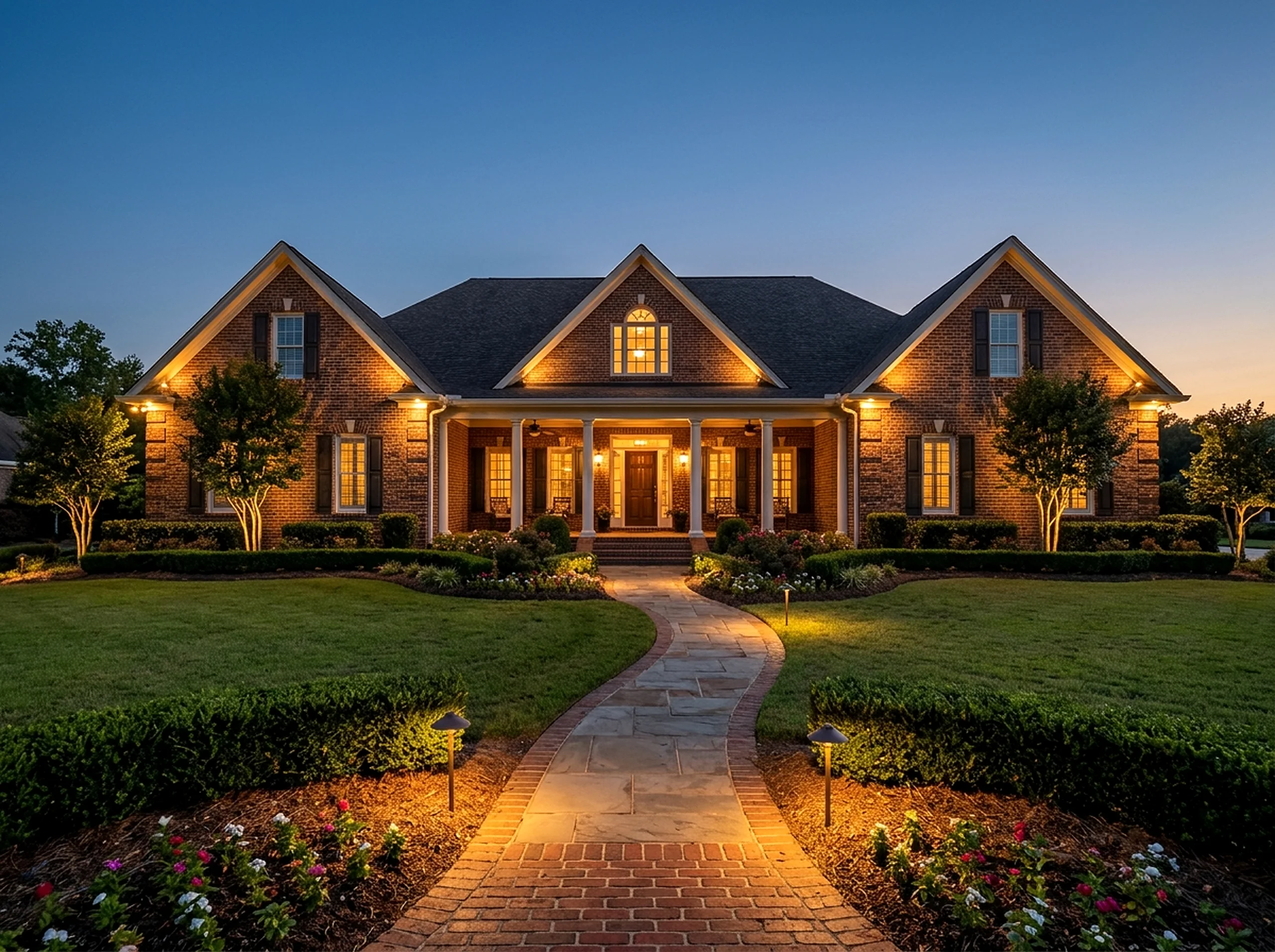 4 zones Charcoal Path and accent Traditional outdoor lighting