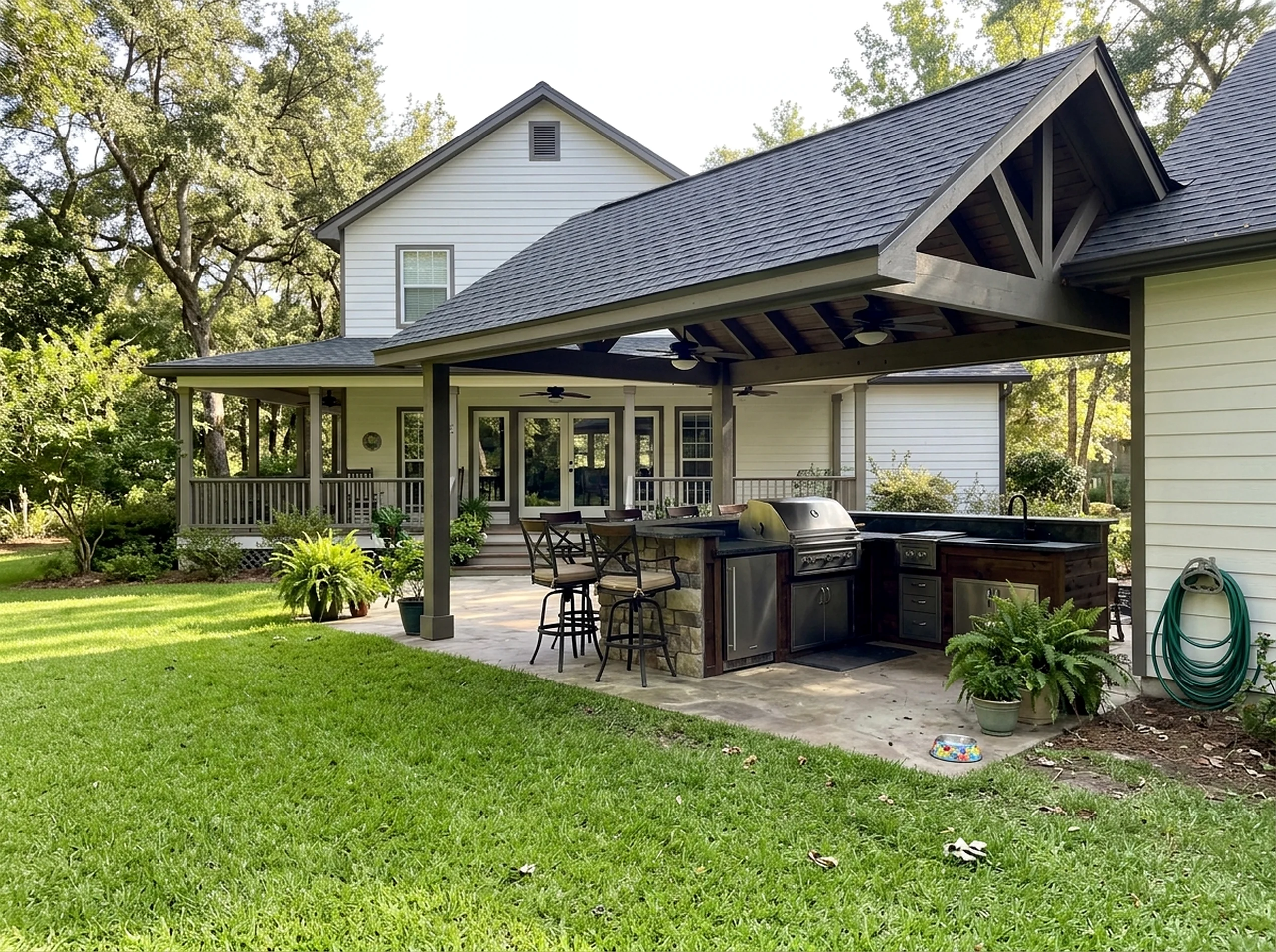 12 linear ft Charcoal Appliance package Farmhouse outdoor kitchen