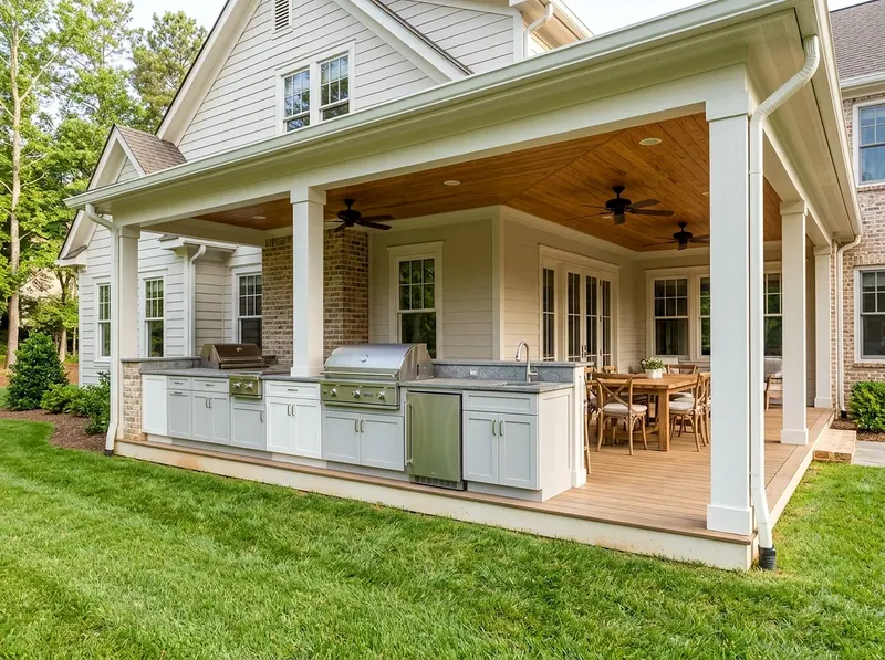12 linear ft White Appliance package Farmhouse outdoor kitchen