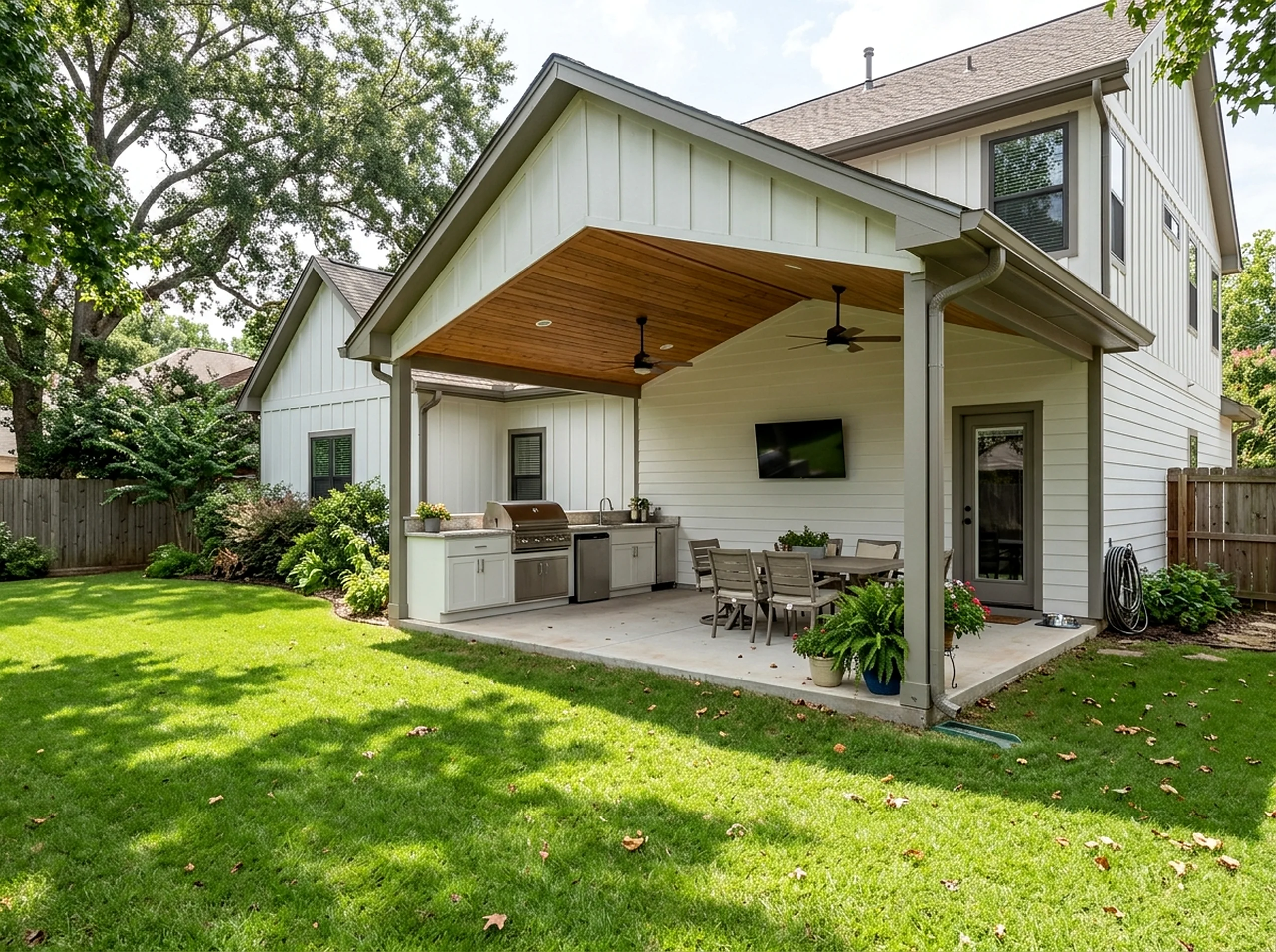 12 linear ft White Kitchen Modern Farmhouse outdoor kitchen