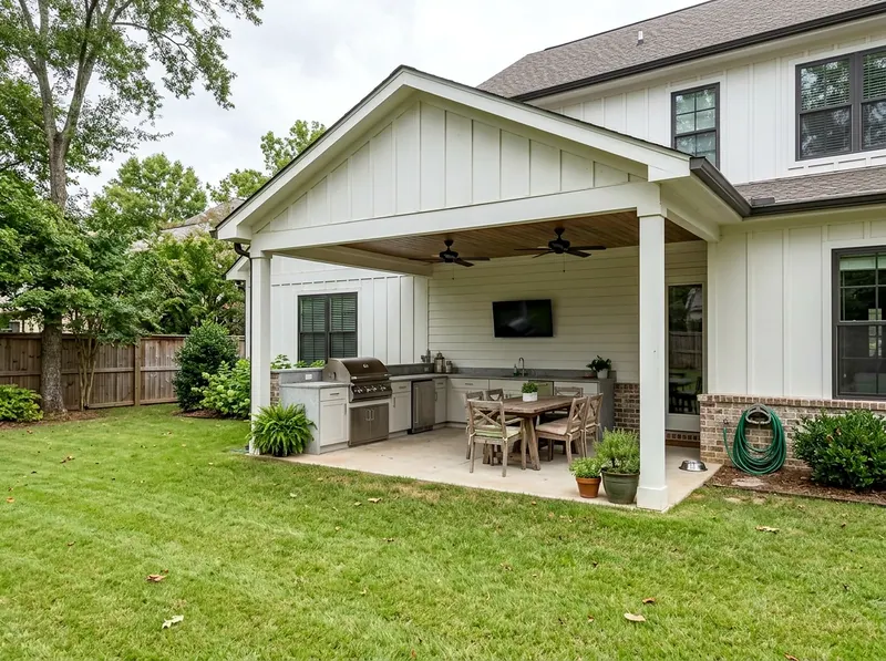16 linear ft White Kitchen Modern Farmhouse outdoor kitchen