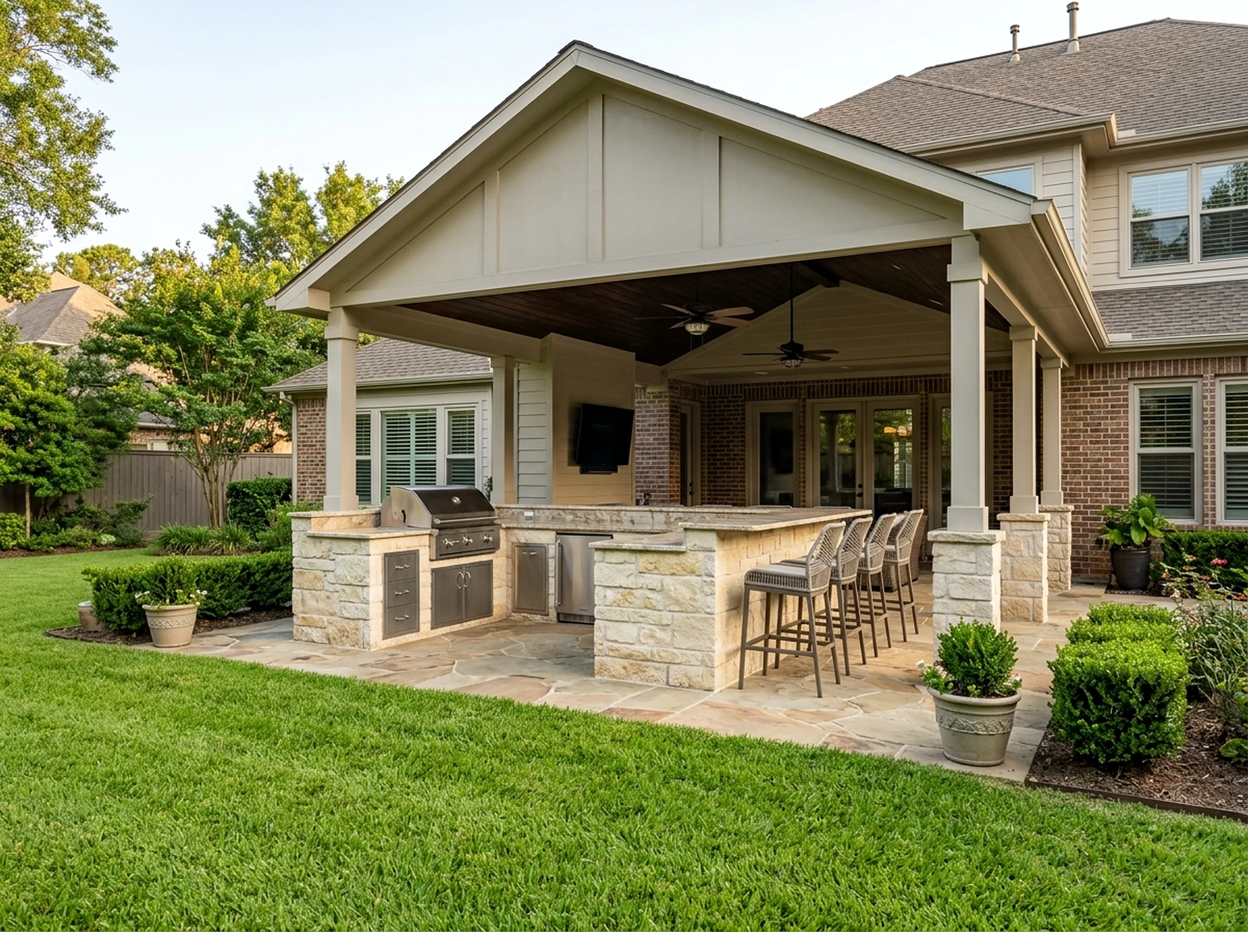 8 linear ft Limestone Kitchen Luxury Resort outdoor kitchen