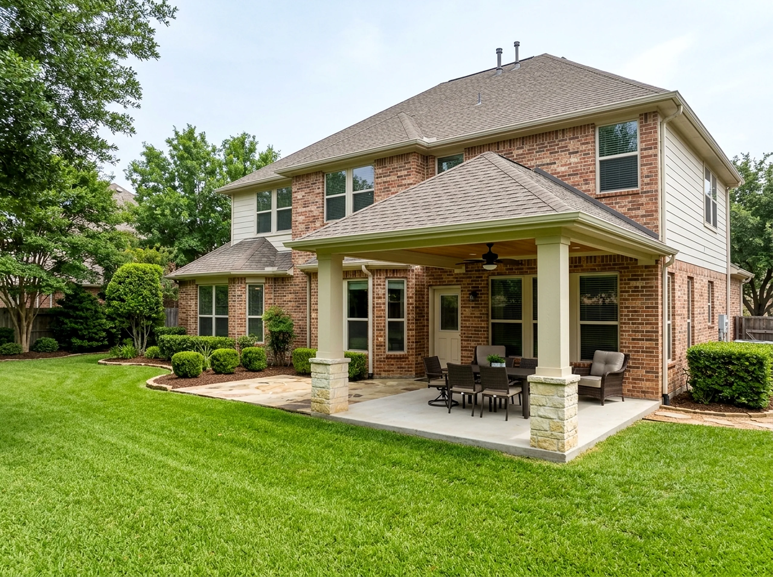 10×12 ft Limestone Insulated Traditional Hip Attached patio cover