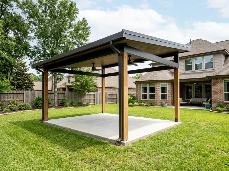12×14 ft Charcoal Aluminum Modern Flat / shed Freestanding pavilion
