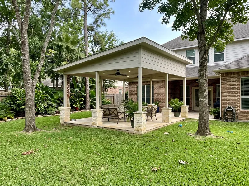 16×20 ft Limestone Aluminum Tropical Flat / shed Freestanding pavilion