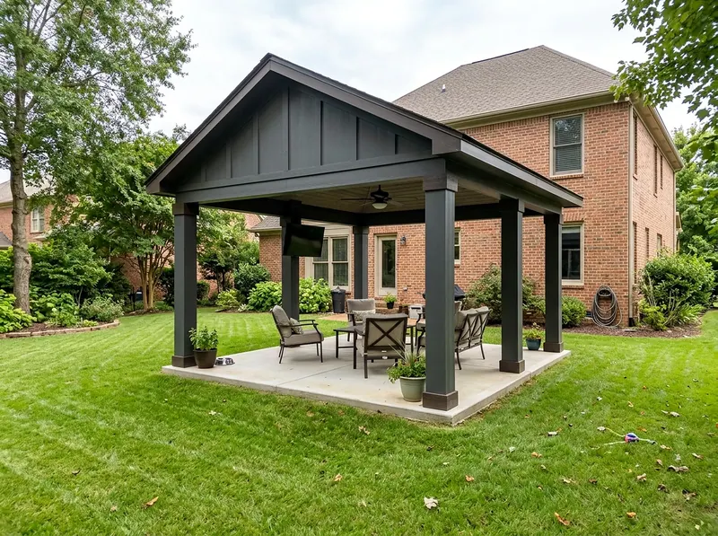 12×16 ft Charcoal Solid Traditional Gable Freestanding pavilion