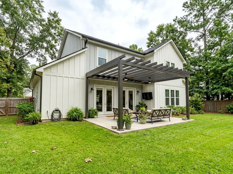200 sq ft White Aluminum Modern Farmhouse Open pergola