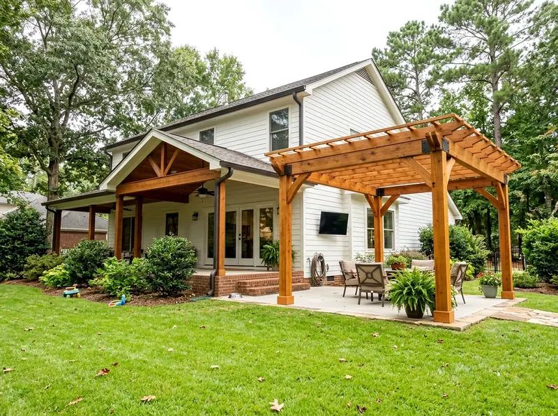 200 sq ft Charcoal Cedar Farmhouse Open pergola
