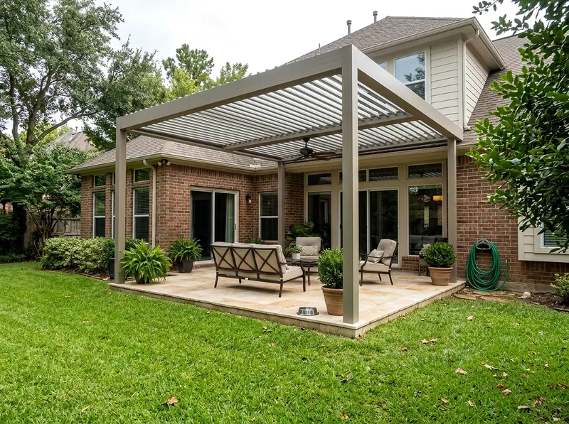 120 sq ft Limestone Louvered Luxury Resort Louvered pergola