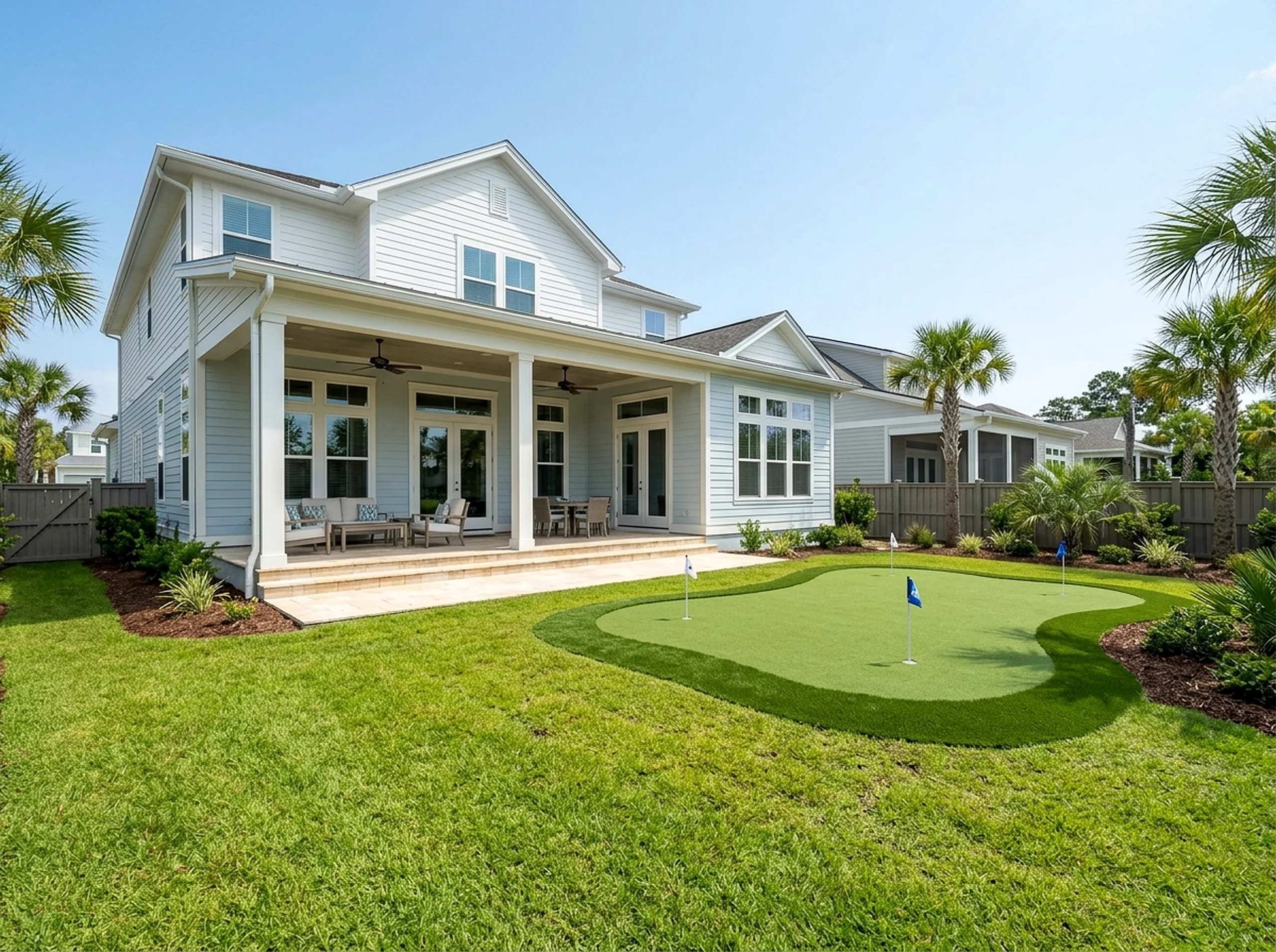 200 sq ft Limestone Contoured green Coastal putting green