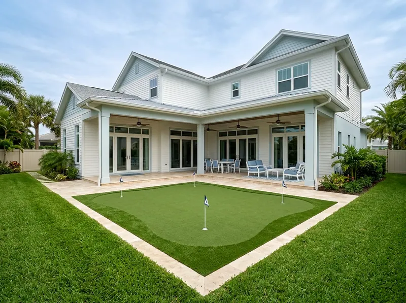 200 sq ft Limestone Contoured green Coastal putting green