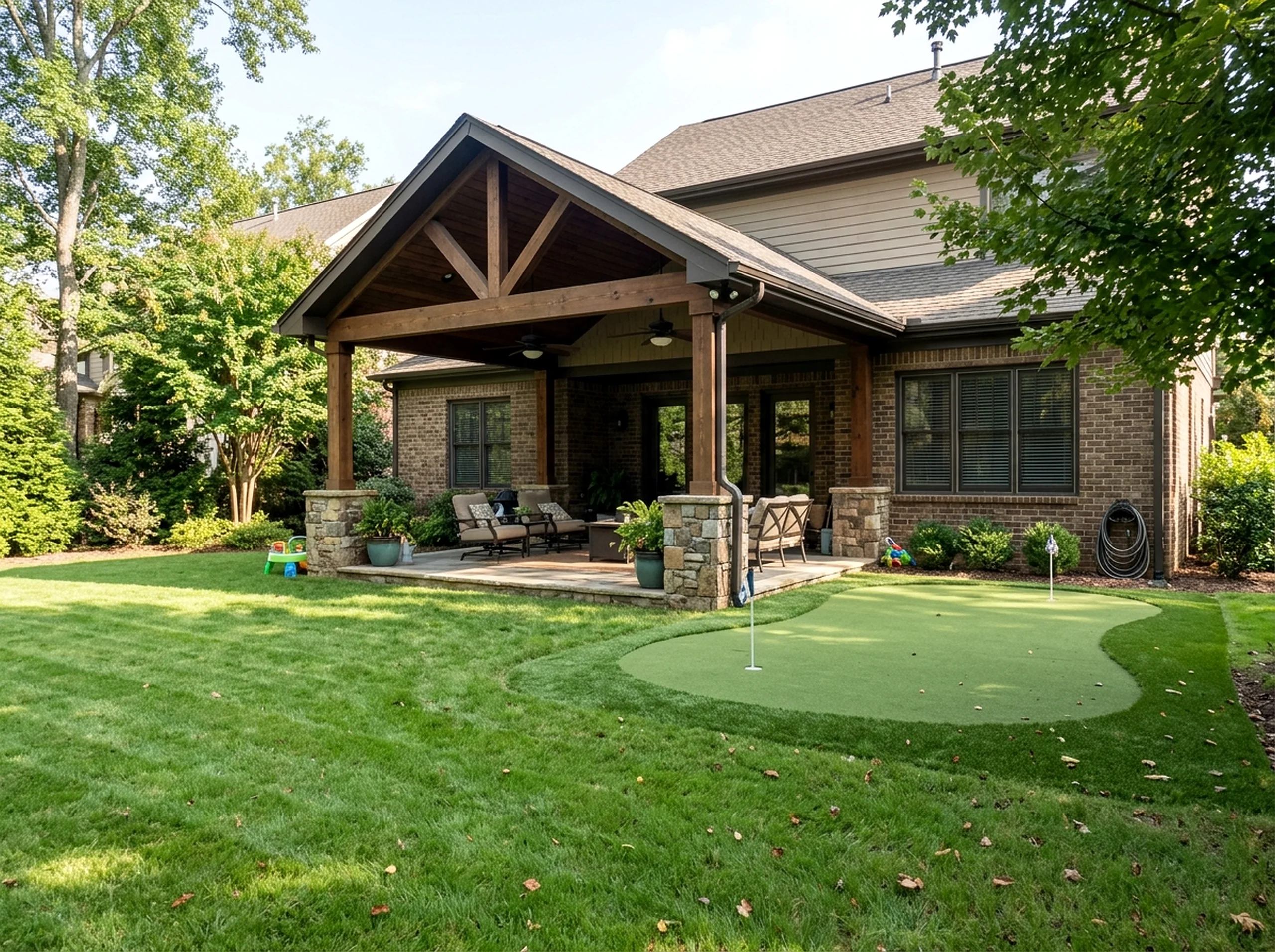 200 sq ft Charcoal Contoured green Craftsman putting green