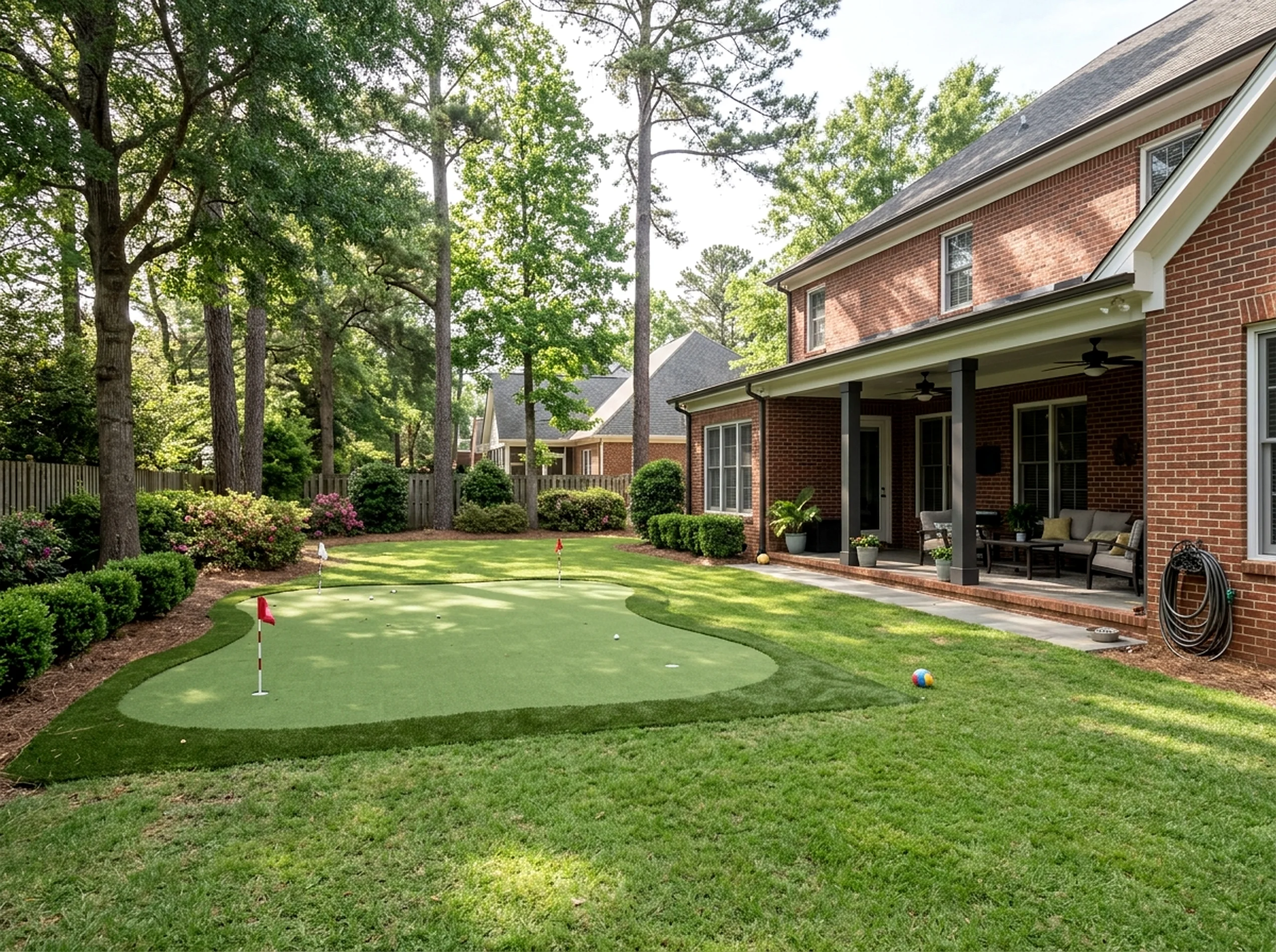 300 sq ft Charcoal Contoured green Traditional putting green