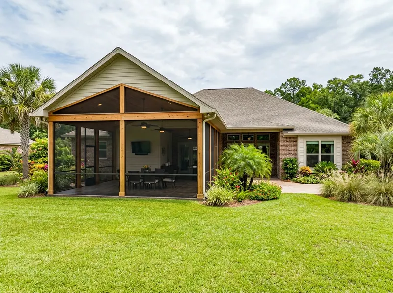 450 sq ft Natural cedar Lanai Tropical screen room