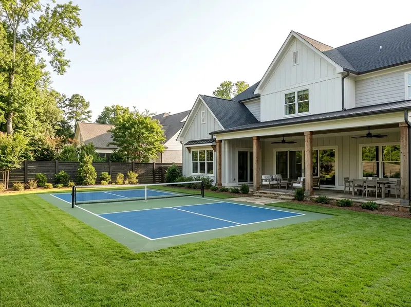 Large White Multi-sport Modern Farmhouse sport court