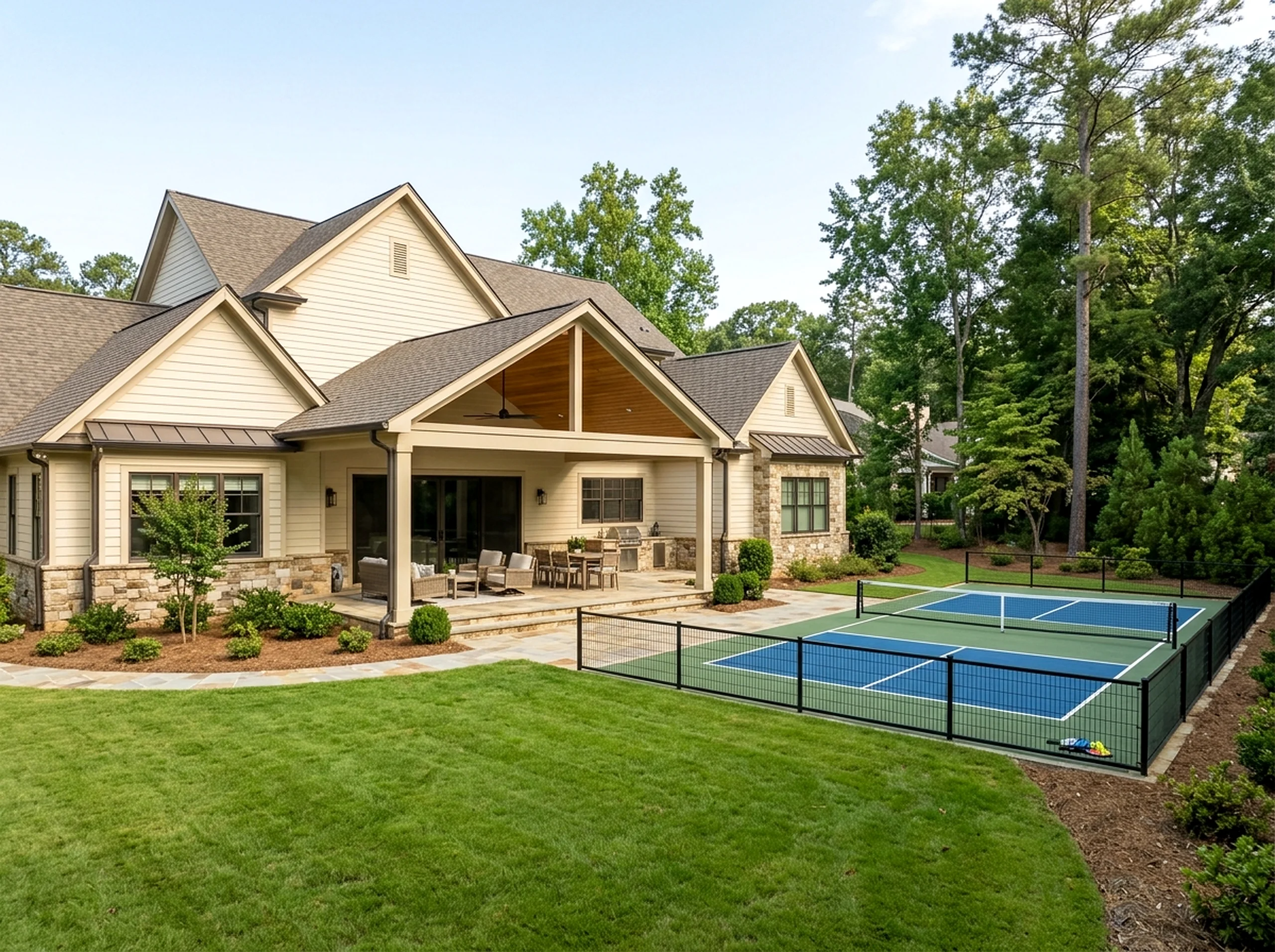 Compact Limestone Pickleball Luxury Resort sport court