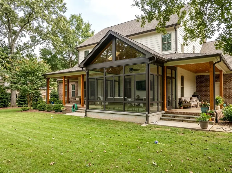 150 sq ft Charcoal Four-season Farmhouse sunroom