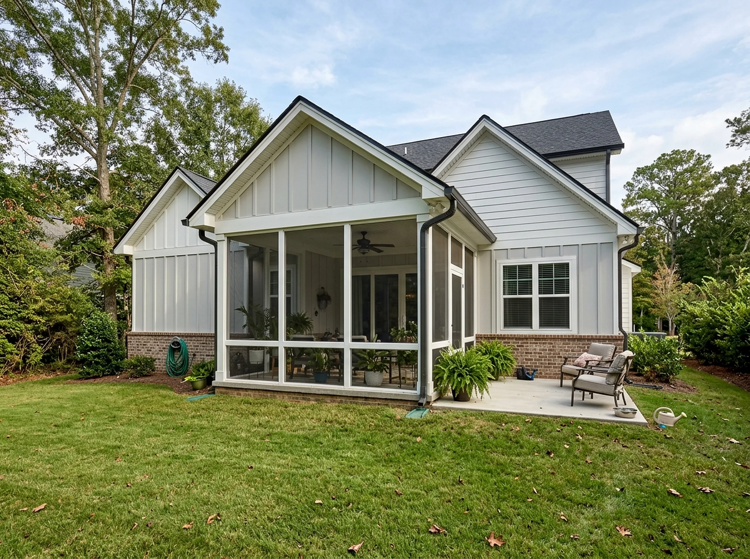 220 sq ft White Three-season Modern Farmhouse sunroom