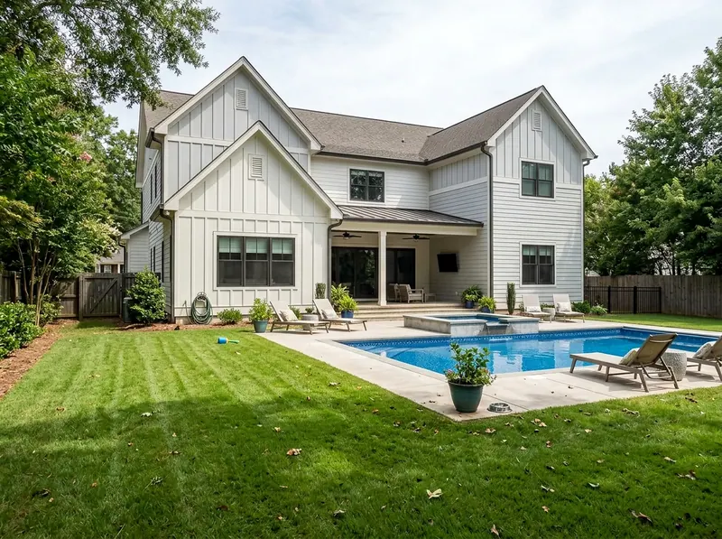Large yard White Standard liner Modern Farmhouse vinyl liner pool