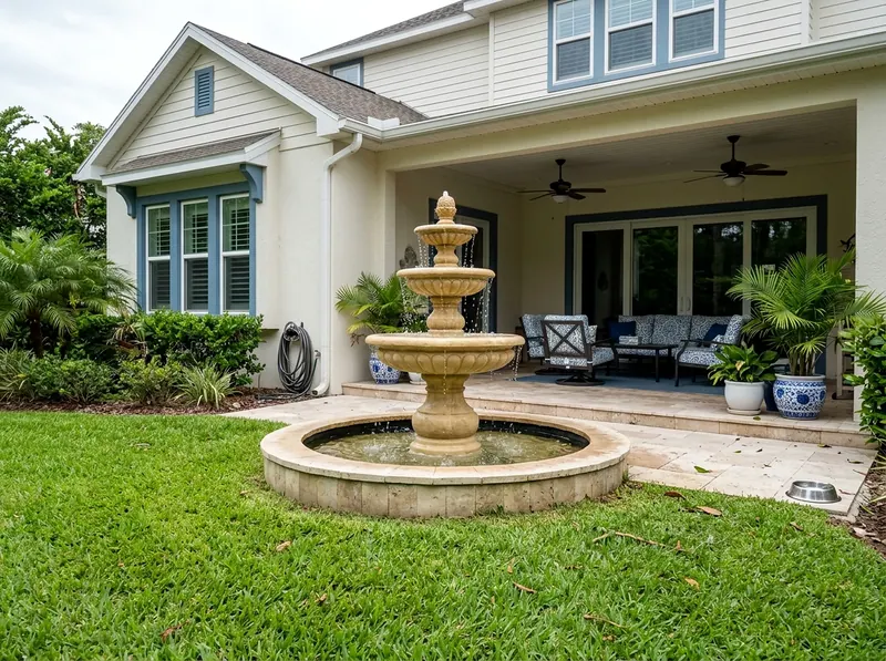 Compact Limestone Fountain Coastal water feature