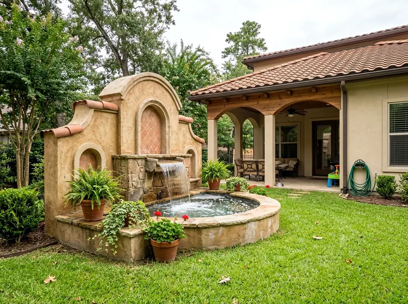Large Natural cedar Fountain Mediterranean water feature