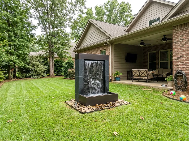 Compact Charcoal Waterfall Modern water feature